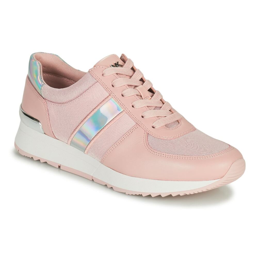 Michael Kors MK Allie Trainer Lace-up Mesh Hologram Sneakers Soft Pink 8 M